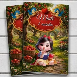 Livrinho de colorir Personalizado BRANCA DE NEVE BABY FLORESTA com capa Brilhosa- Lembrancinha para aniversário festa