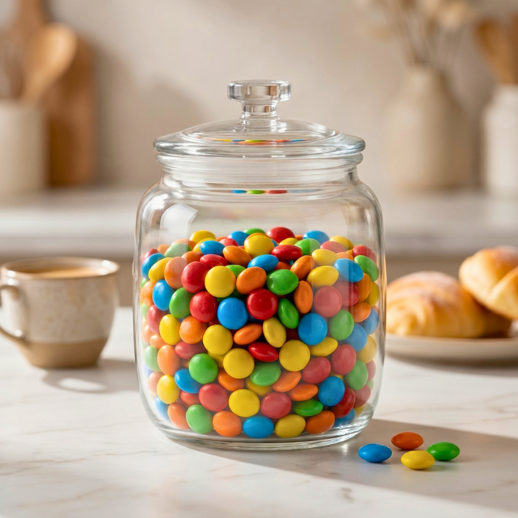 Pote Hermético 800mL De Vidro Transparente Armazenar Grãos Temperos Alimentos Lyor