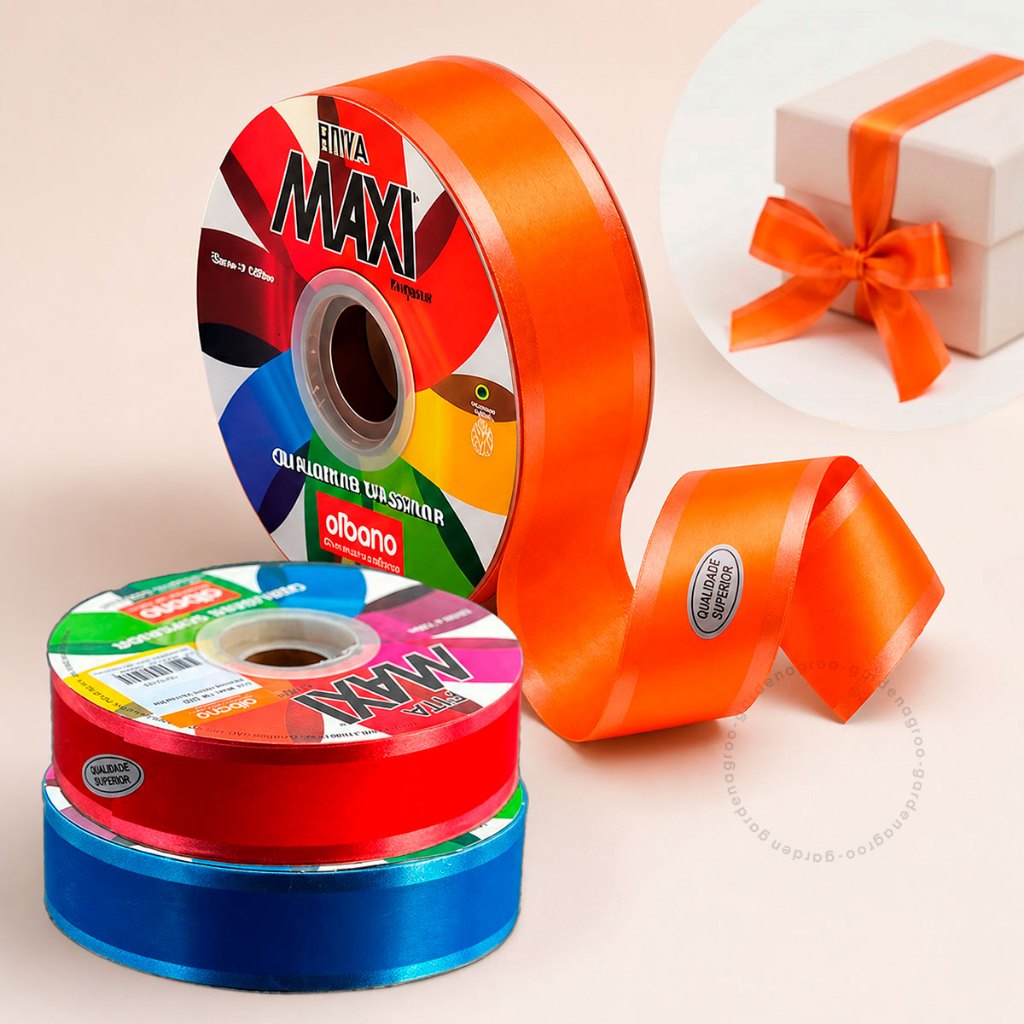 Fita Plástica Decorativa Maxi Albano FM 3D Maxi/Albano 32mmX100m Laço Presente Decoração Embalagem