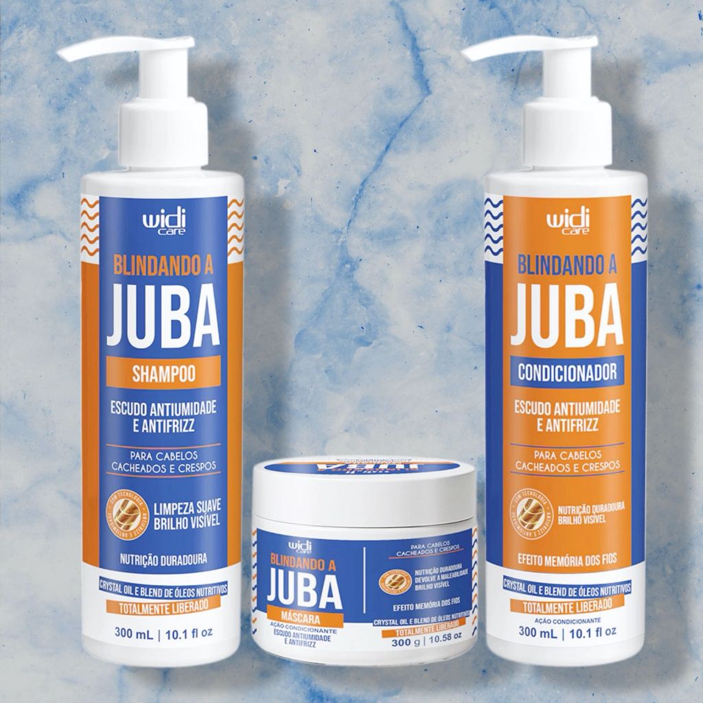Kit Blindando a Juba - Shampoo + Condicionador + Máscara Cachos e Crespos - Widi Care