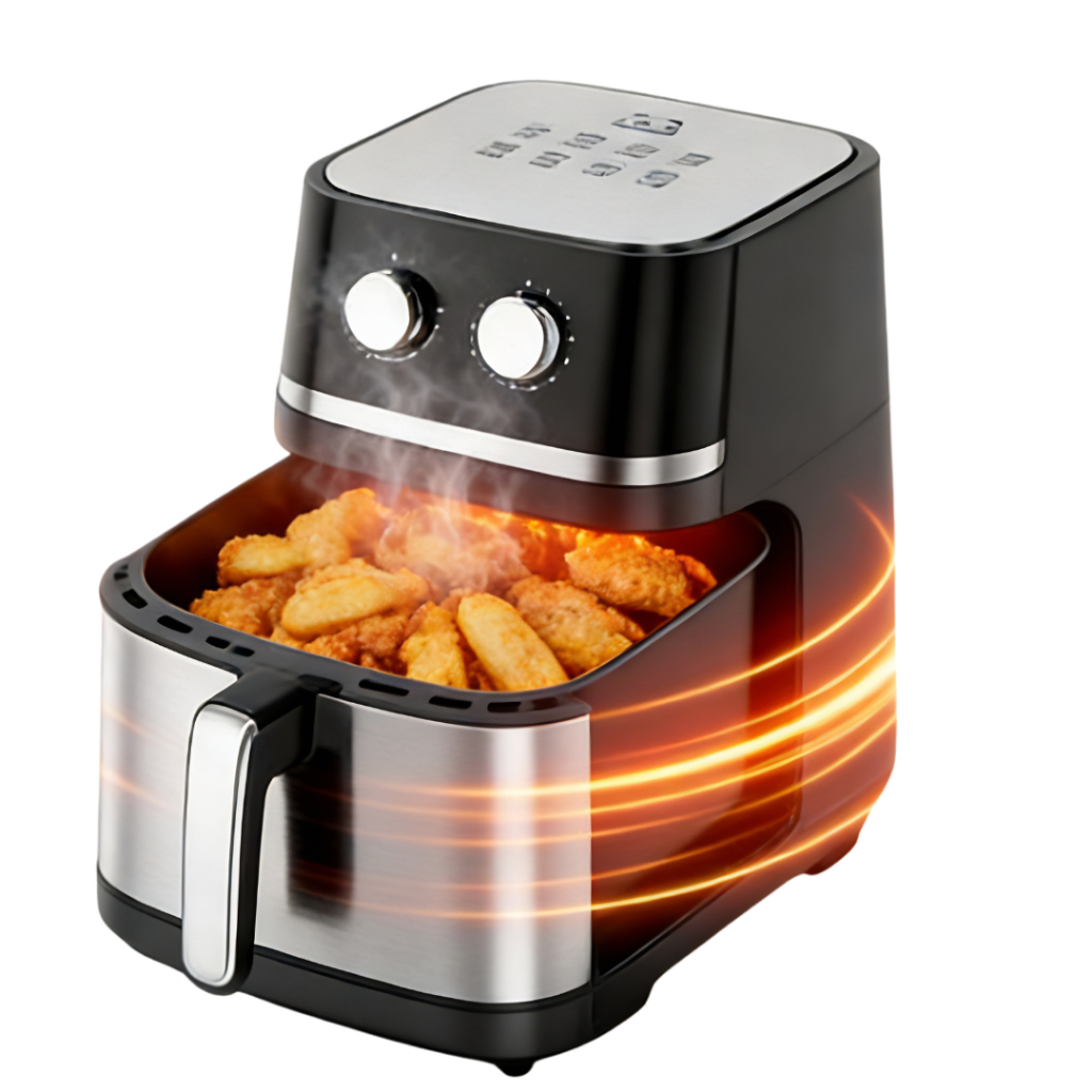 Fritadeira Elétrica Air Fryer 6.1L  Antiaderente 110V/220V com Aquecimento 360° para Família