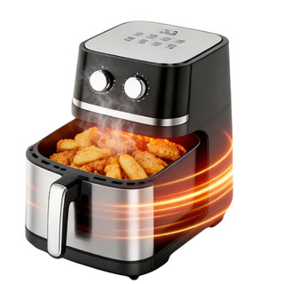 Fritadeira Elétrica Air Fryer 6.1L Antiaderente 110V/220V com Aquecimento 360° para…