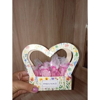 Cesta Dia Das Mães Com Mini Sabonetes Caseiros Formato De Rosa Perfumados Cesta Presente Kit Lembrancinha Dia Das Mães