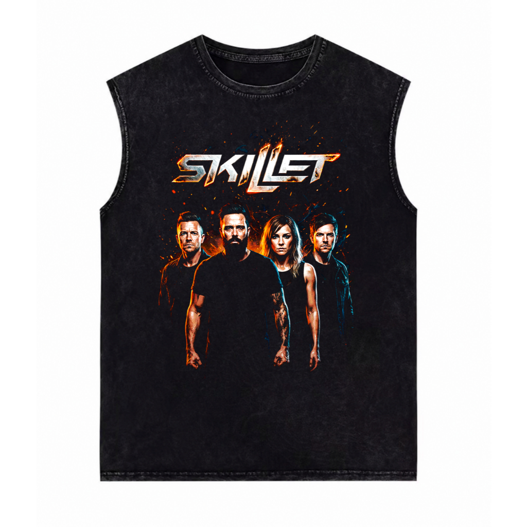 Camiseta Regata Banda Skillet Machão Banda Rock Alternativo Energia Total Confortável 100%Algodão Masculino Macio Unisse