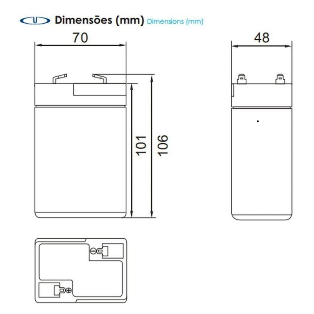 KIT 2 UNIDADES DA 6V 4,5AH PARA BRINQUEDOS , MOTINHA E CARRINHOS BANDEIRANTE , ILUMINAÇÃO DE EMERG.