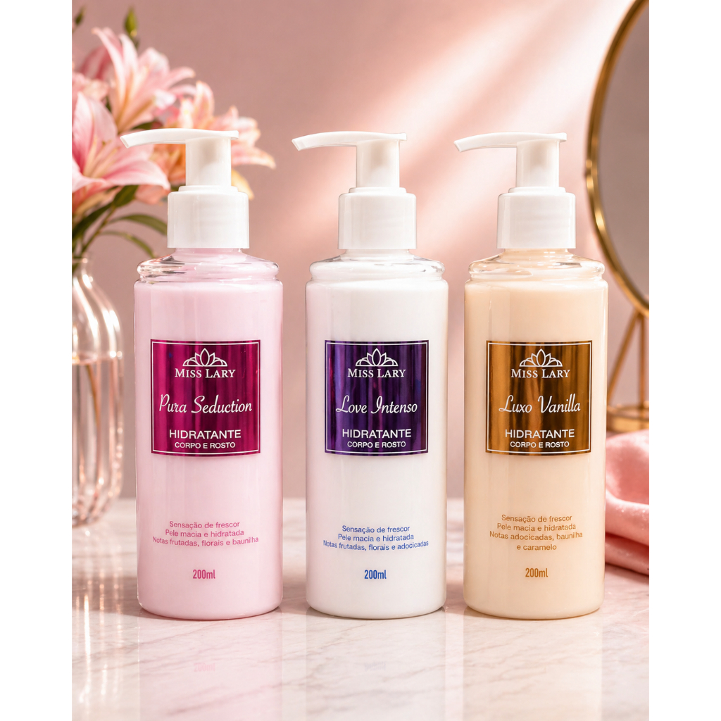 HIDRATANTE MISS LARY CORPORAL  – PURA SEDUCTION - LOVE INTENSO - LUXO VANILLA