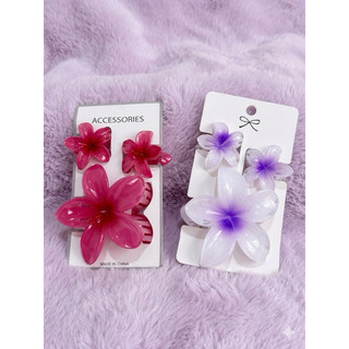 🌸 Kit Presilhas de Cabelo Floral Delicada .. presilha tropical com 2 presilhas P +1 presilha G