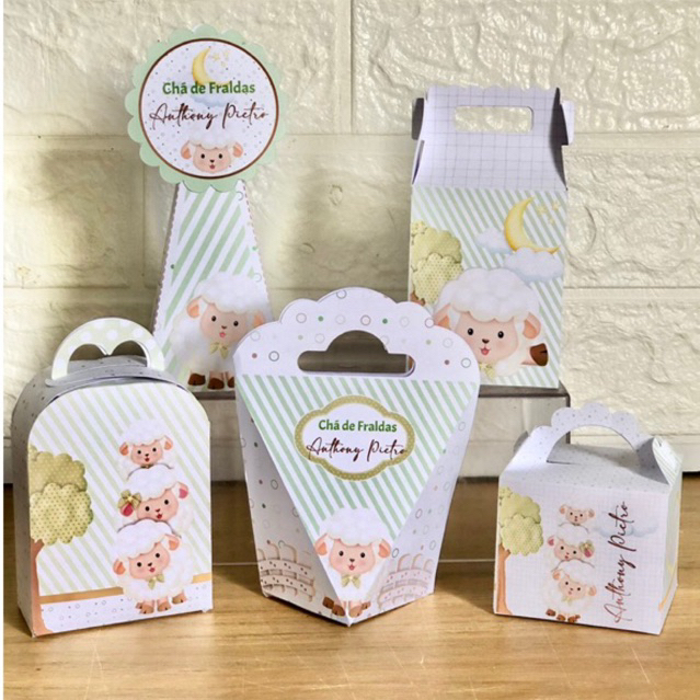 Kit Festa Ovelhinha Chá Revelação Pegue e Monte | Lembrancinhas | Aniversário | Personalizados