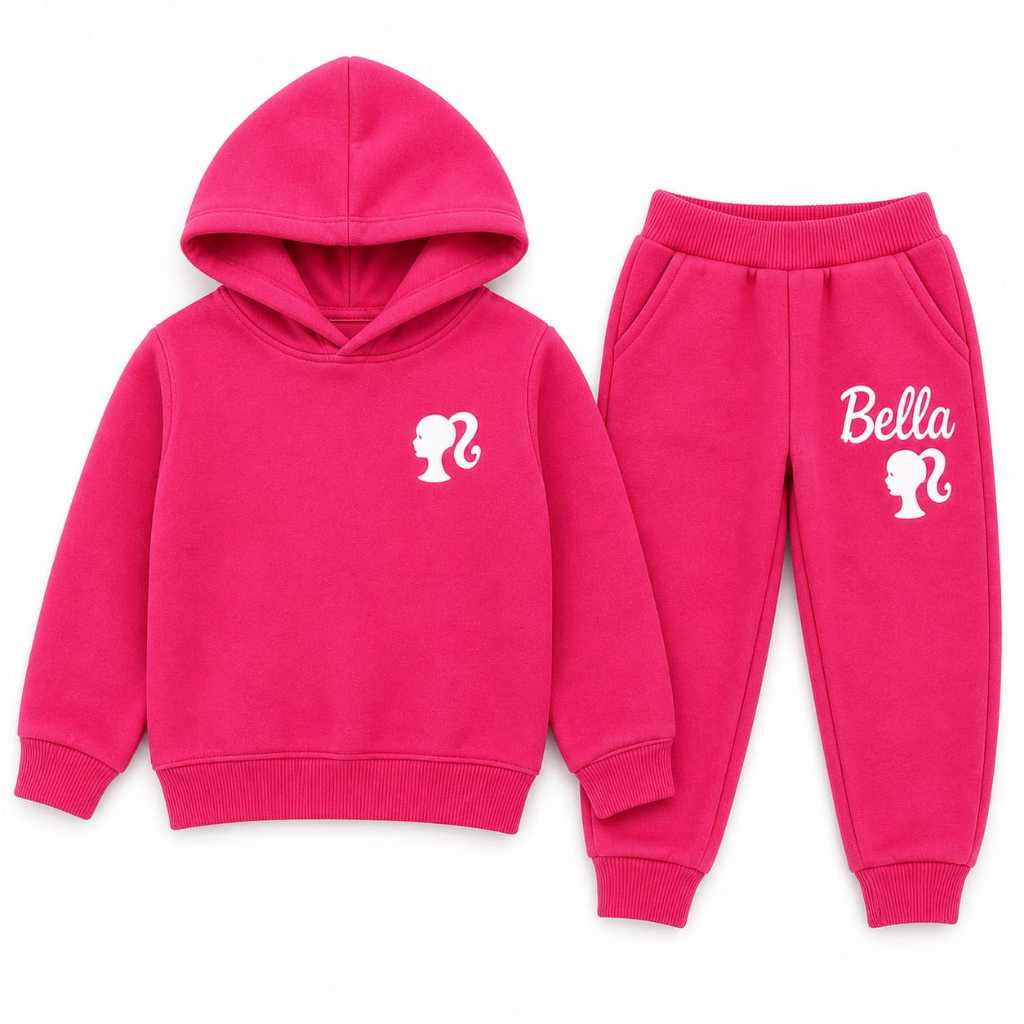 Conjunto Infantil de frio Feminino Casaco e Calça Moleton Infantil