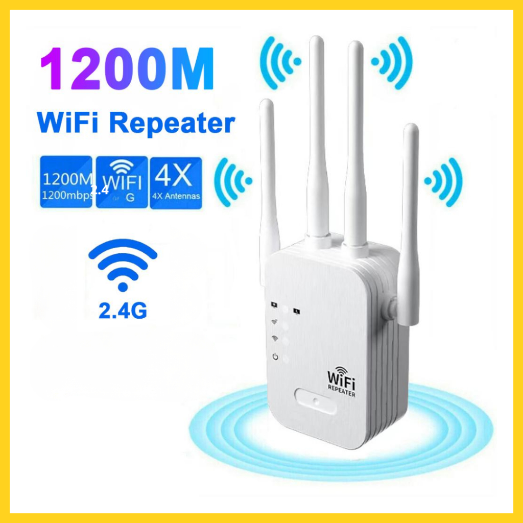 Repetidor de Sinal Wi-Fi Roteador Wireless 2.4G Sem Fio 4 Antenas Longo Alcance Potente Fácil Instalação