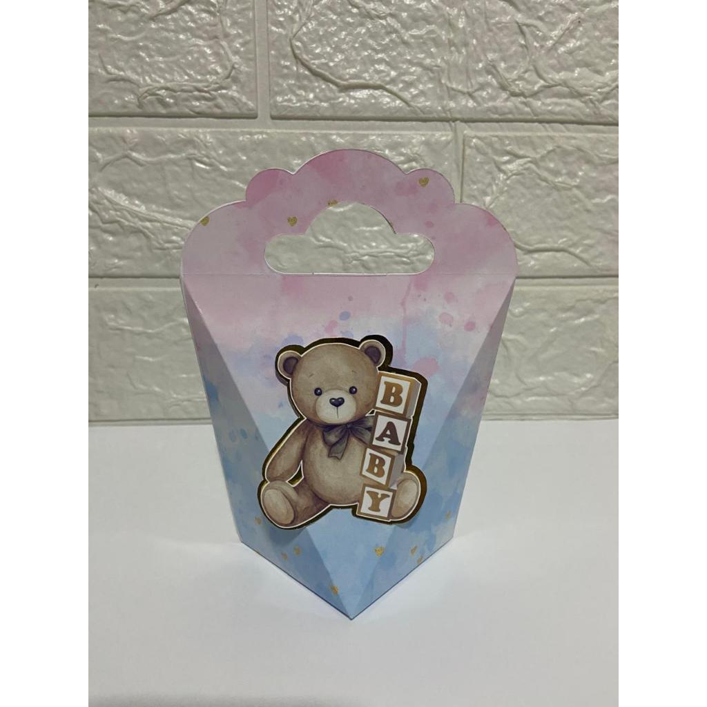 Caixinha Coração Chá Revelação Ursinho Boy Girl Neutro  Personalizado Lembrancinha Ursinho Chá Revelação