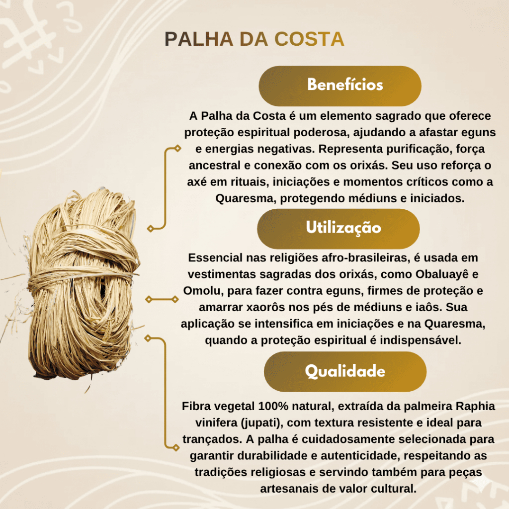 Palha Da Costa Natural 50g Rafi Artesanato Umbanda Candomble — imagem 2 de 2