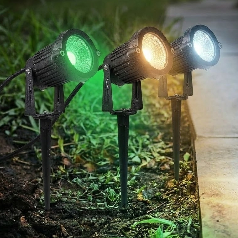 Kit 2 Luminária Espeto Jardim Cob Led 5w Ip65 Aaatop Bivolt