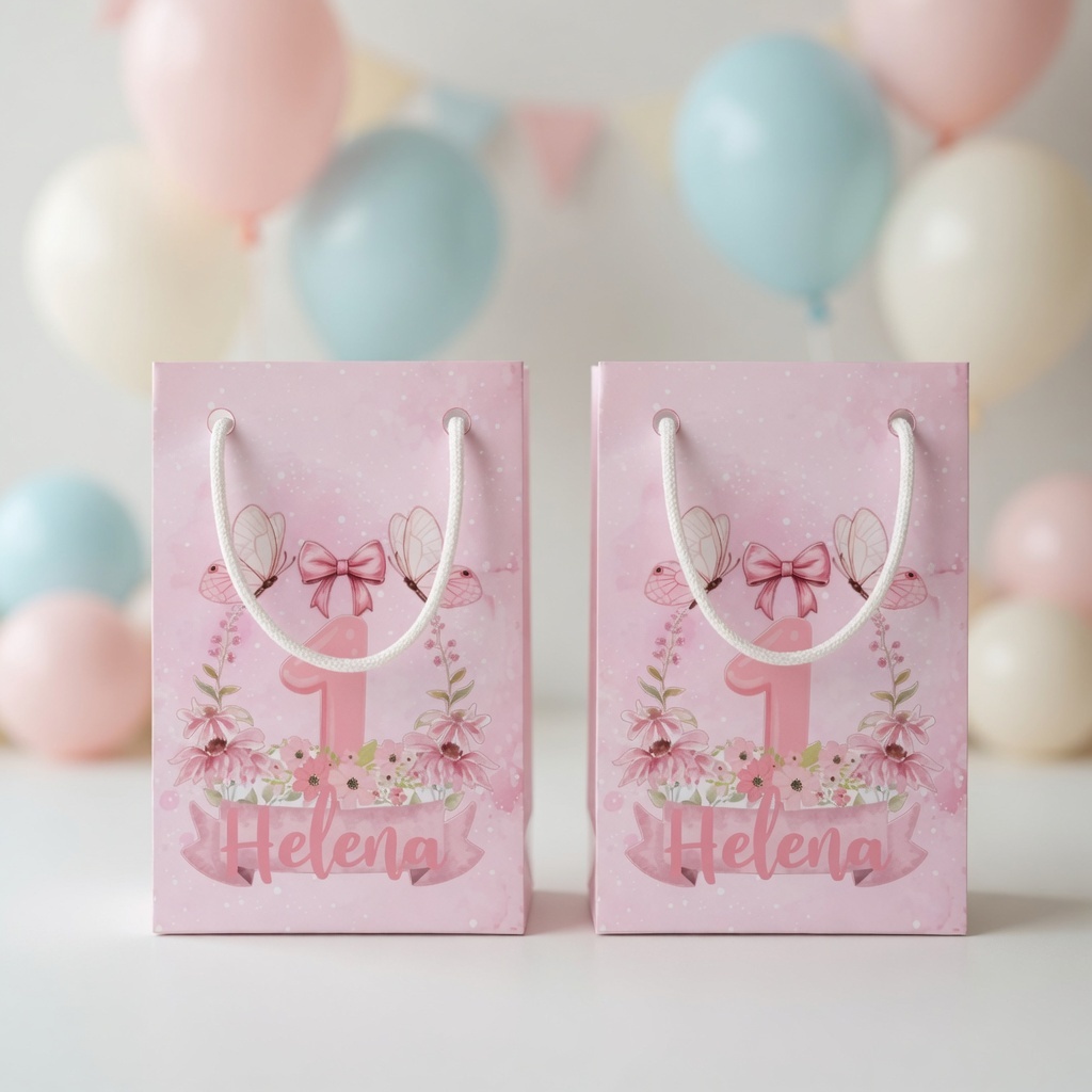 Sacolinha P Jardim das Borboletas/Bosque Encantado Personalizado/Lembrancinha de festa/Aniversário