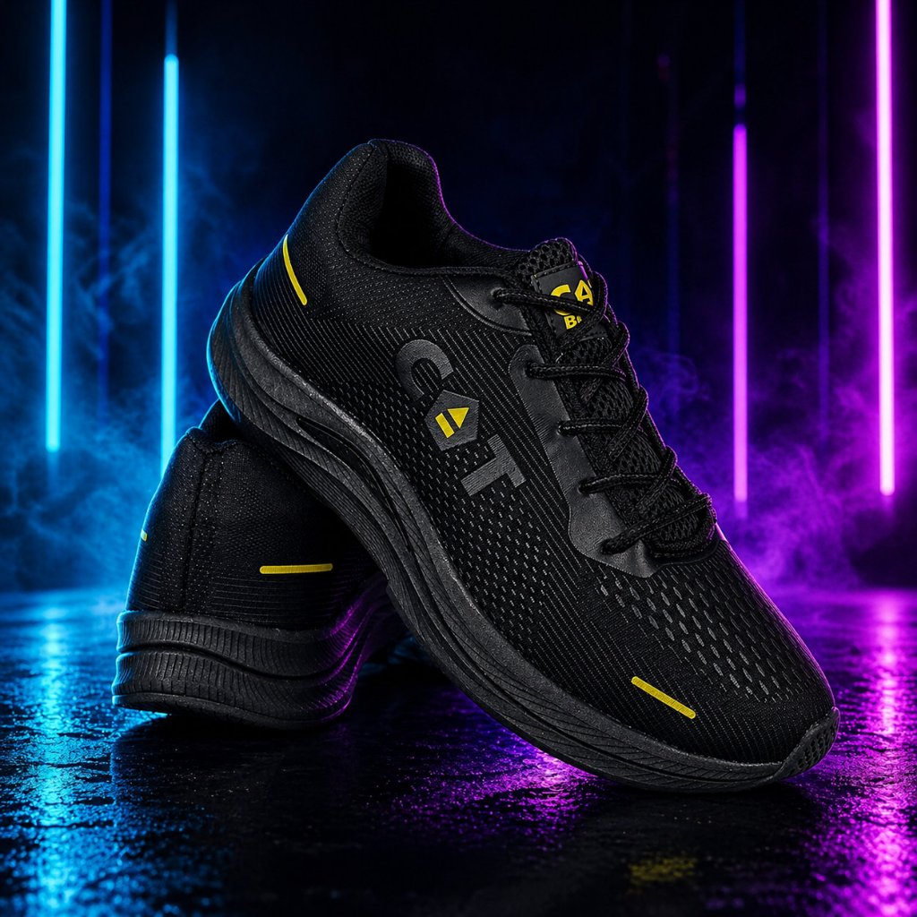 Tênis C.A.T Masculino Preto Academia Corrida Caminhada Leve Performance Envio Rápido