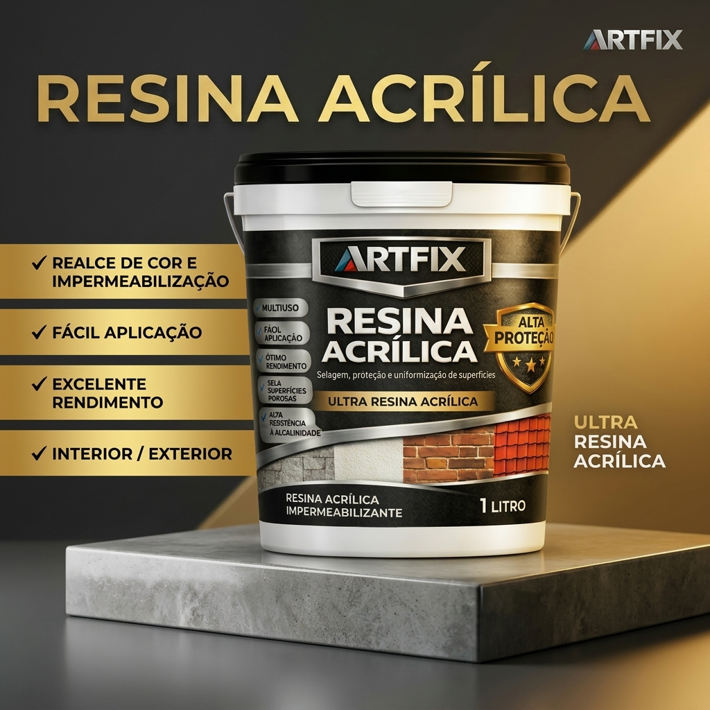 QUEIMA DE ESTOQUE - Resina Acrílica 3,6L Impermeabilizante Brilhante para Telhas, Parede e Piso