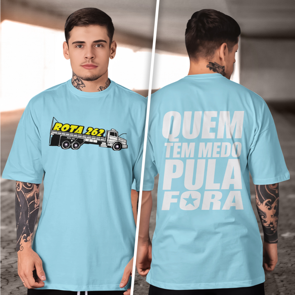 Camiseta CAMINHÃO E TRAILER ROTA 262 Básica Premium 100 % ALGODAO