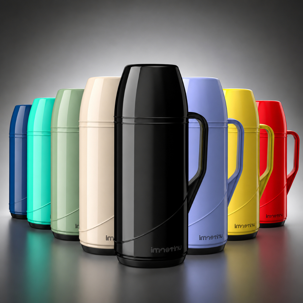 Garrafa Térmica Café Chá Leite Unitermi de Mesa 1 Litro Roma Inox Conserva Quente Frio Jarra termica Preta Servir