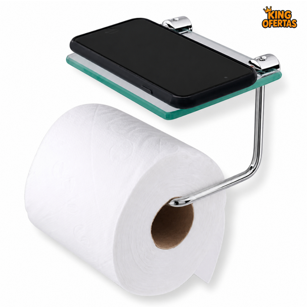 Papeleira Porta Papel Higiênico Suporte Com Prateleira Suporte Celular