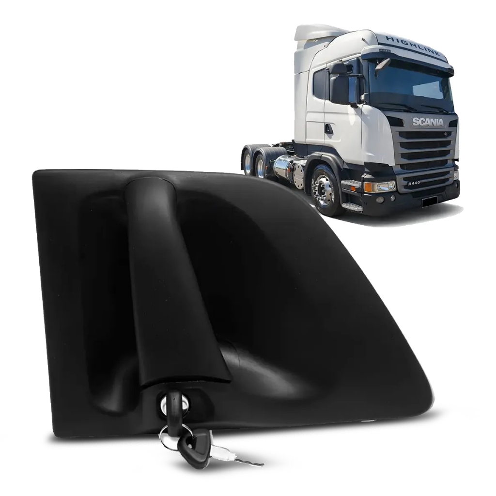 Maçaneta Externa Scania 98 a 2019 Série 4 e 5 Com Miolo e Chave Porta Lado Direito