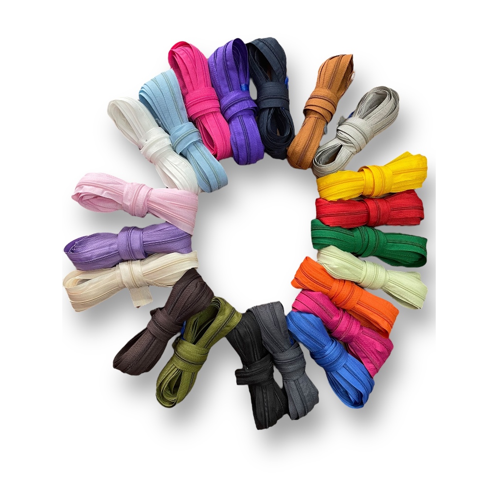 25 Metros Zíper Nylon N5 (DIVERSAS CORES) - Zíper alta qualidade cores vivas para bolsa, necessaire