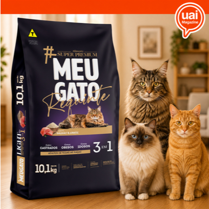 Ração Gato Idoso, Castrado Ou Obeso Todas As Raças 10Kg Premium - Meu Gato Requinte Castrados