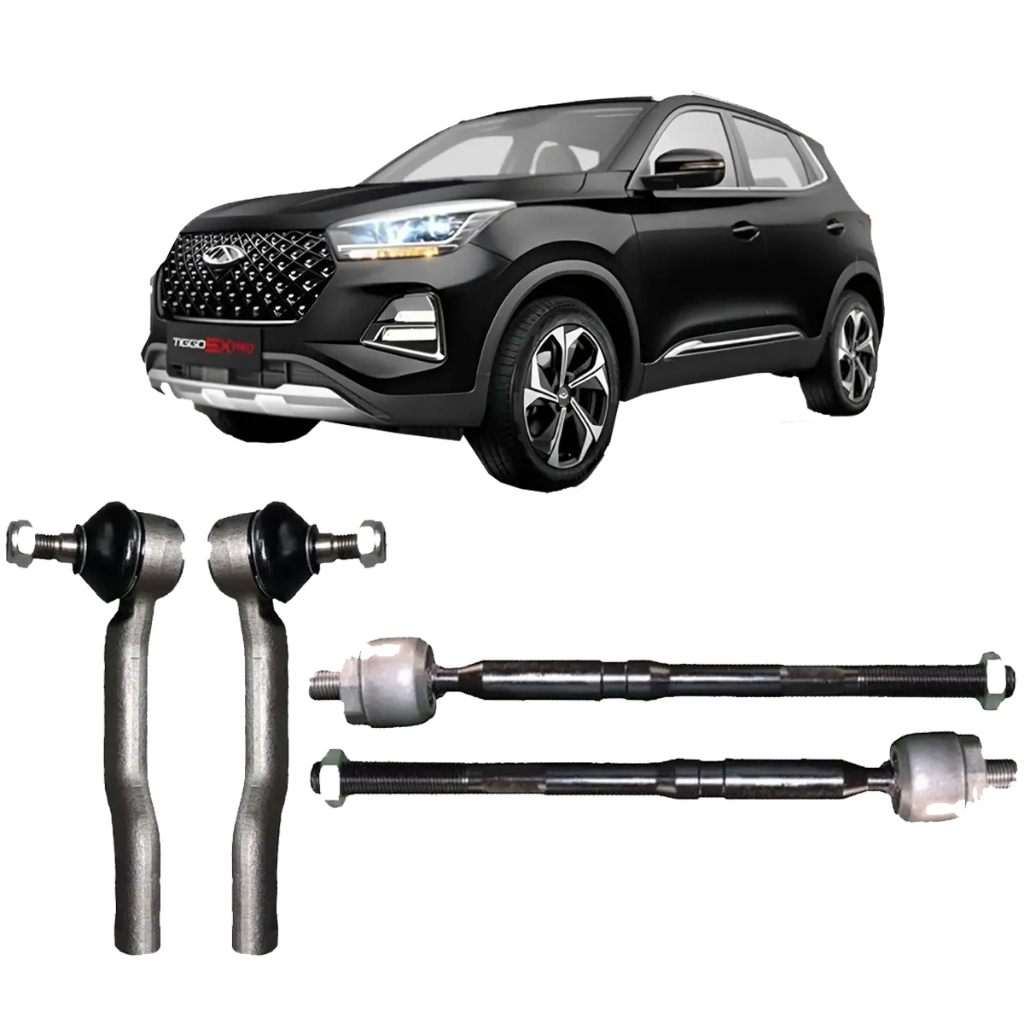 Terminal Ponteira Direção + Barra Braço Axial Chery Tiggo 5x 2019 2020 2021 2022 2023 2024 A 2025