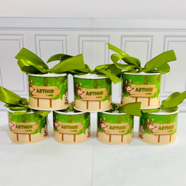 Kit Tubolata Personalizada 5x6cm com Laço – Lembrancinha Festa Infantil, Aniversário Mickey Safari
