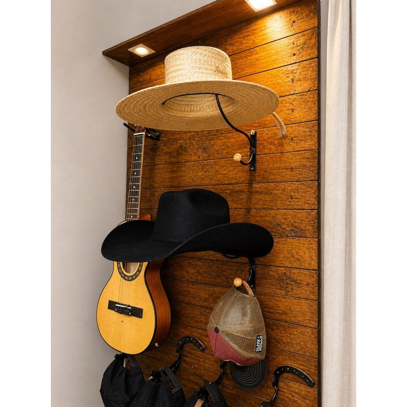 Suporte de Chapéu de Parede Country Organizador de Boné e Capacete