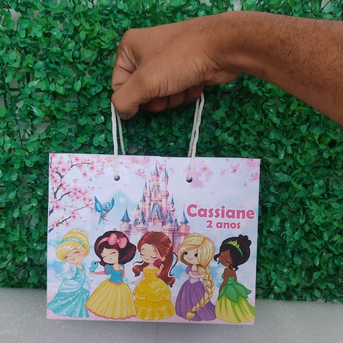 SACOLA PRINCESAS ( PEGUE E MONTE ) 16*20 sacolinha personalizada princesas para festa e aniversario infantil e decoração