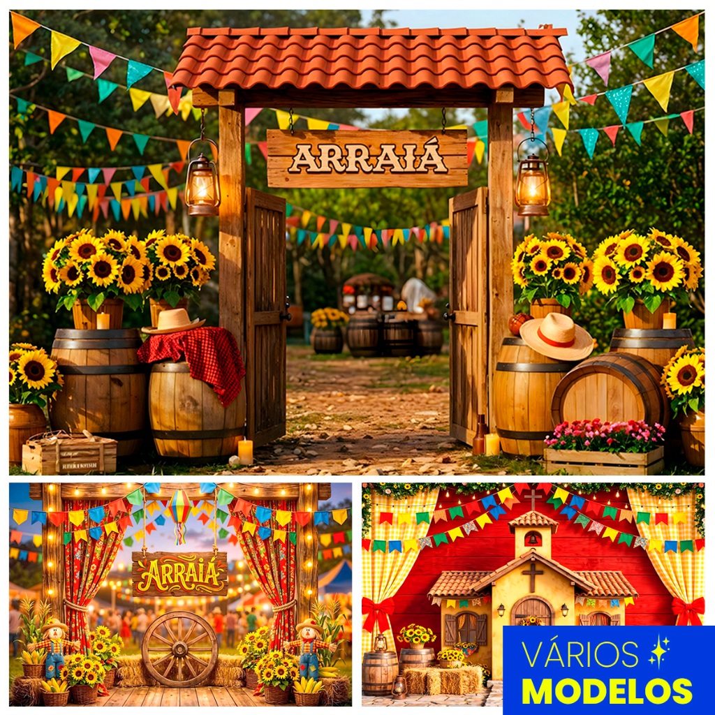 Fundo Fotográfico Festa Junina Arraiá Painel Gigante Para Fotos 3x2 Mt