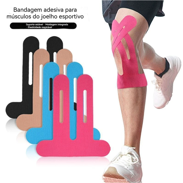 Kit 5 Fita Kinesio Bandagem Elástica Tape Fisioterapia Adesiva