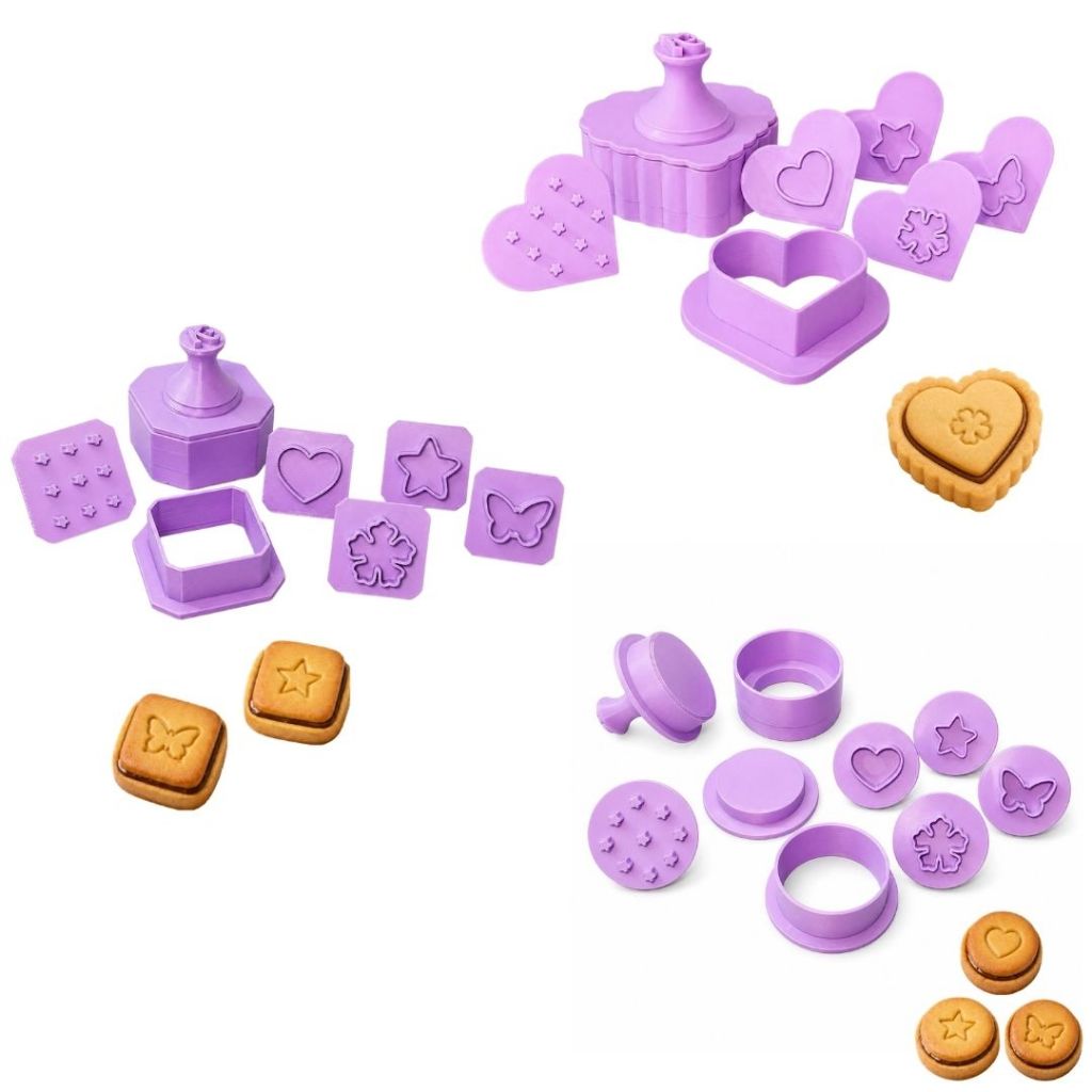 Modelador de Biscuits + 4 Carimbinhos + Receita + Instruções  + Video Ensinando Fazer os Biscoitos