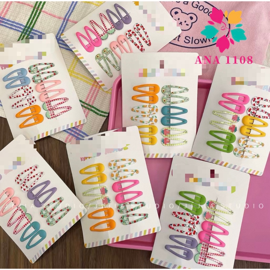 ANA 1108 Presilhas de Cabelo Coloridas Modelo Dopamina/Estampado/Antiderrapantes Para Meninas · foto 2