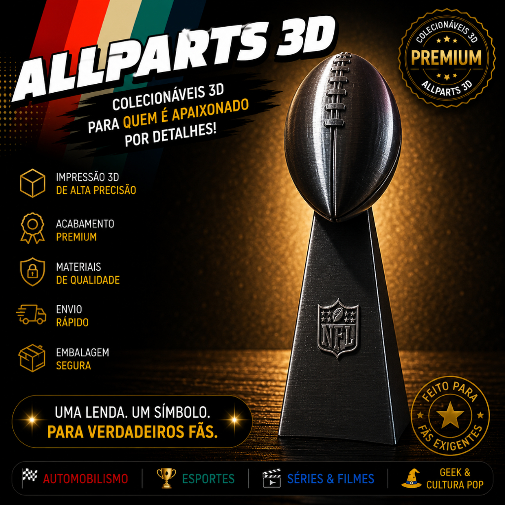 Taça Troféu Lombardi 22cm NFL Super Bowl - FUTEBOL AMERICANO