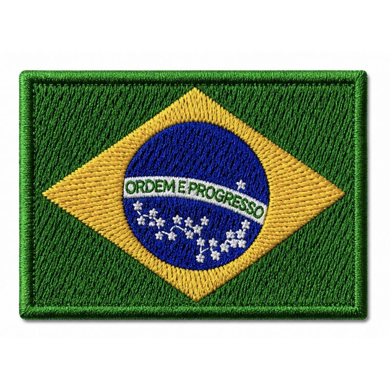 Bandeira do Brasil (7 x 5 cm) (Patch bordado com termocolante).