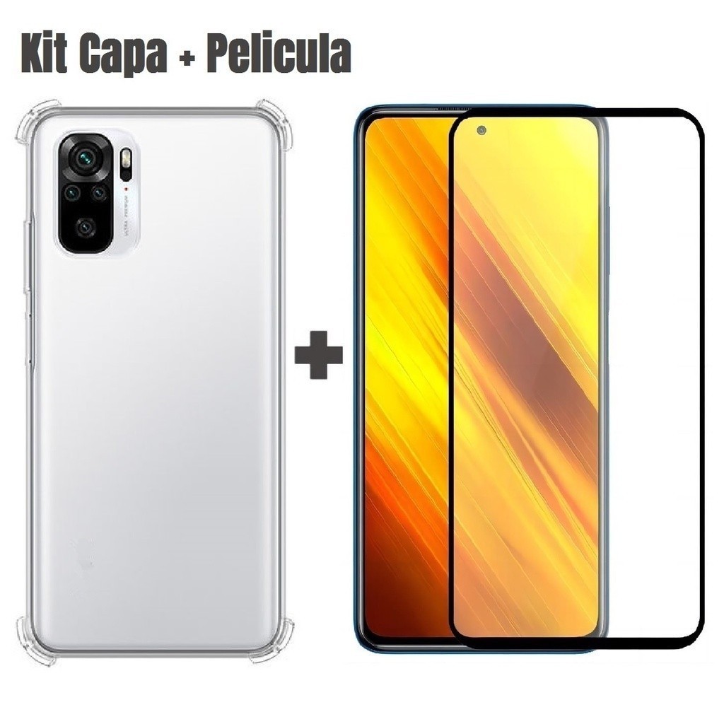 Kit 2 em 1 Capa Transparente Anti Impacto TPU + Película 3D  Para Samsung Galaxy A04 4G A04S A04E A14 A24 A34 A54 5G