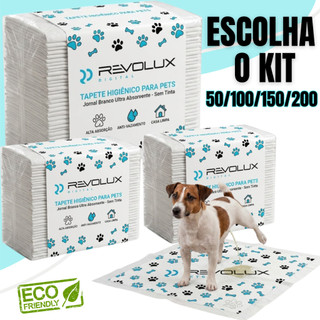 Kit 50/100/150/200 Jornal Pet Tapete Higiênico Folha Grande Biodegradável Atóxico Cachorr…