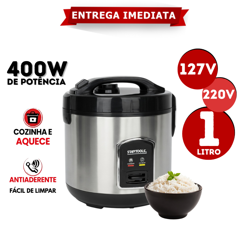 Panela De Arroz Elétrica 5 Xícaras 1 Litro 127v ou 220v