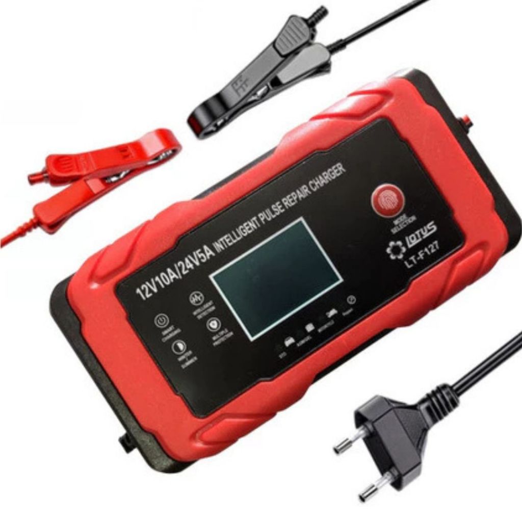 Carregador De Bateria Automotiva 12V 10A / 24V 5A Inteligente Portátil Carro Moto Caminhão Bivolt Digital.Store