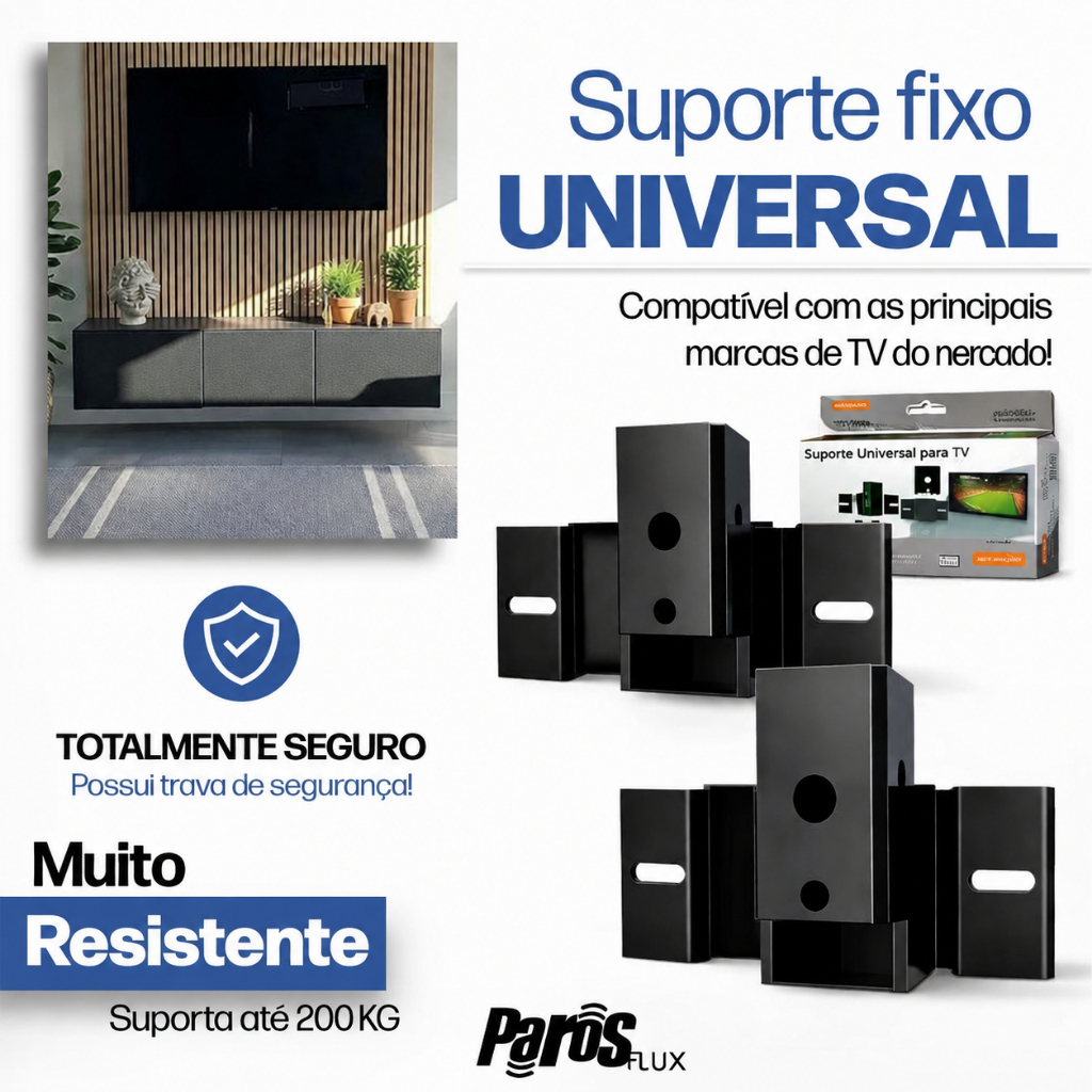 Suporte Tv Fixo Led Lcd Smart 14 A 105 Polegadas Universal Preto Starlich