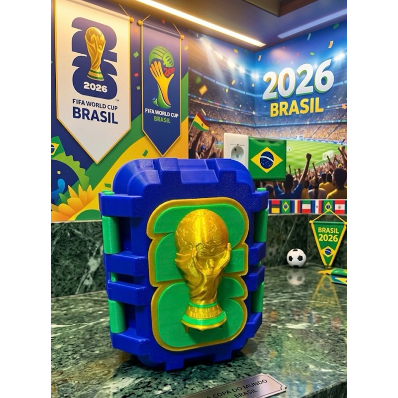 Caixa Porta Figurinhas Copa do Mundo 2026 | Organizador de Figurinhas | Figurinhas Brasil