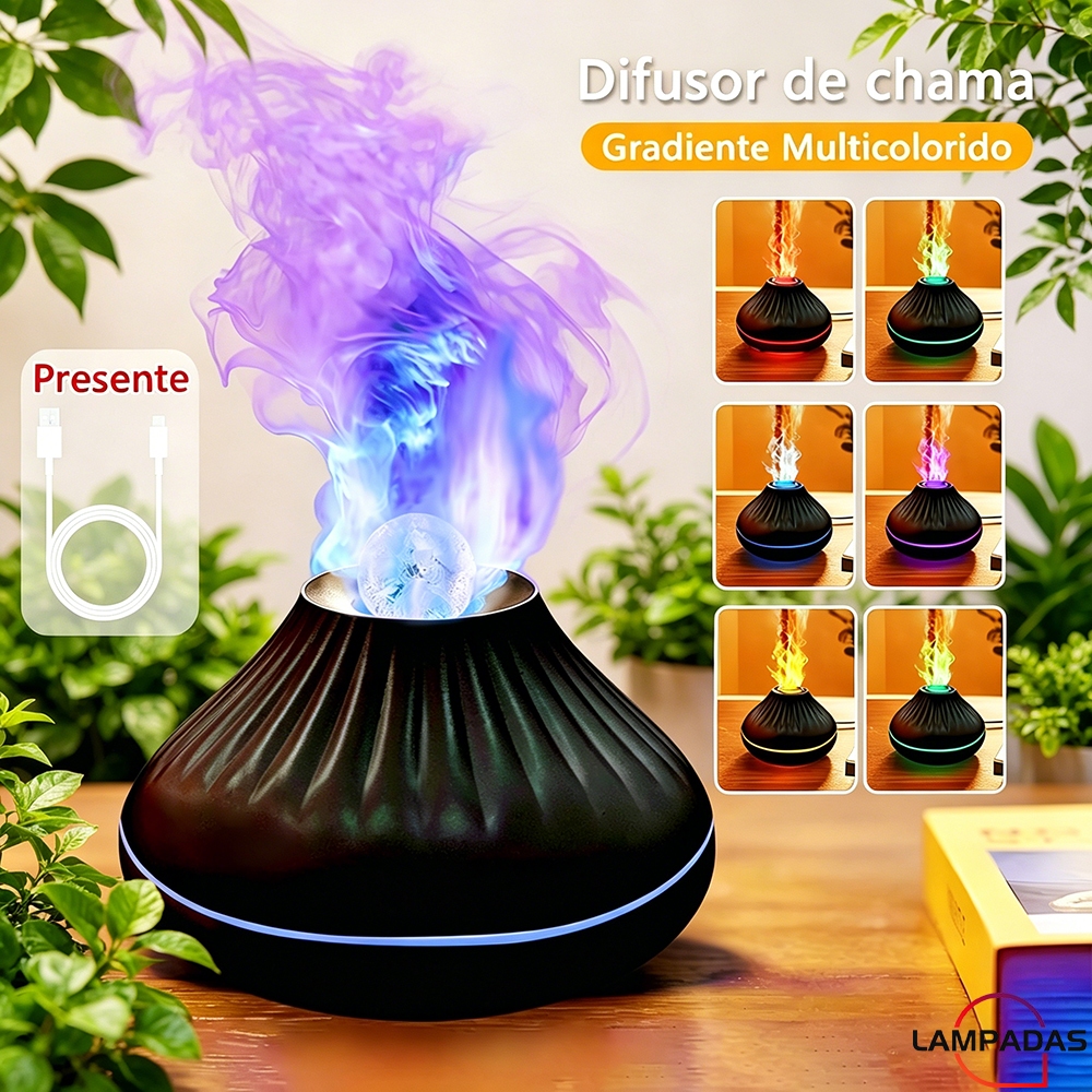 Difusor Aromaterapia De Aroma E Umidificador Aromatizador De Ar Essencial Óleo Ultrassônico 160ML