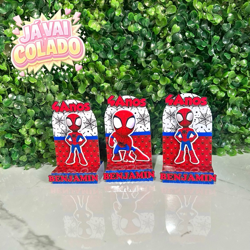 Porta bis duplo HOMEM ARANHA CUT para Festa de Aniversário/ Personalizado para Lembrancinhas - JÁ VAI COLADO