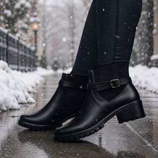 Bota Galocha Feminina 100% Impermeável Super Macia Leve Confortável Sola Antiderrapante Inverno Neve Chuva Cano Curto