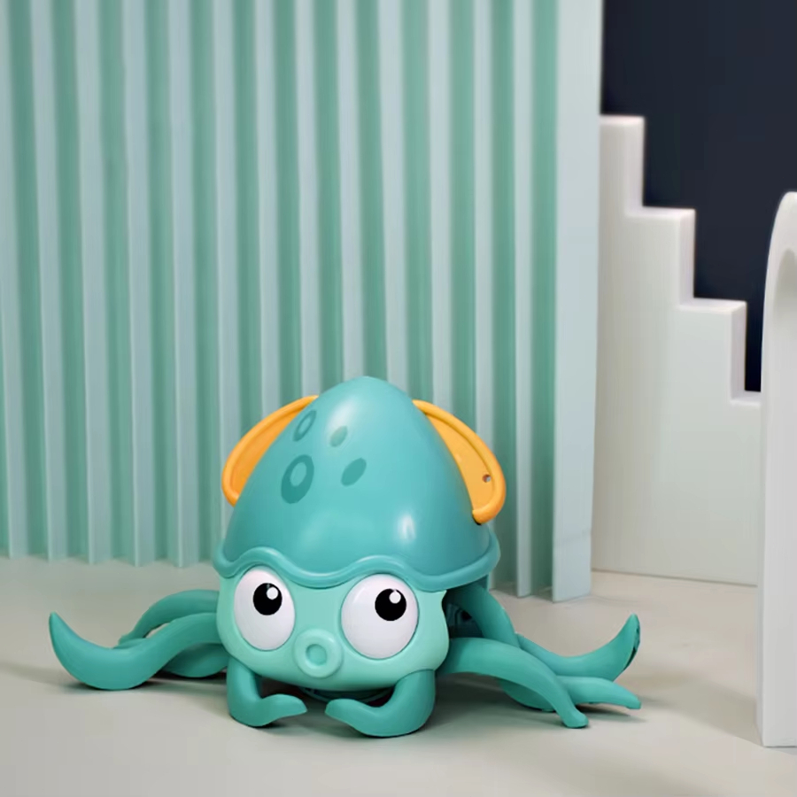 Brinquedo de Banho Polvo Infantil A Corda 2 em 1 Rasteja e Flutuante Piscina Banheira Bebê