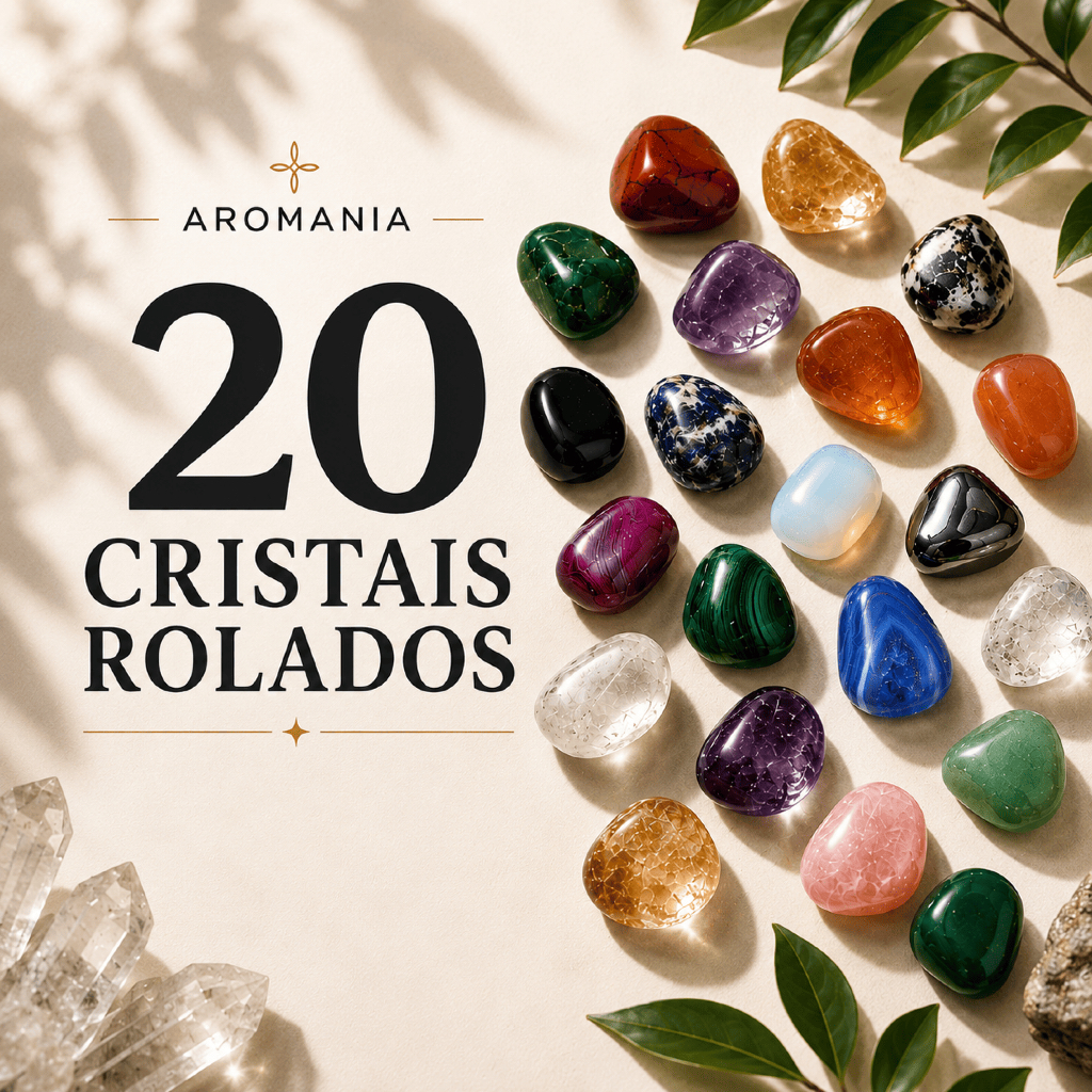 Kit 20 Cristais Naturais Rolados Verdadeiros Quartzo Ametista Citrino Turmalina Reiki Chakras Energia Proteção