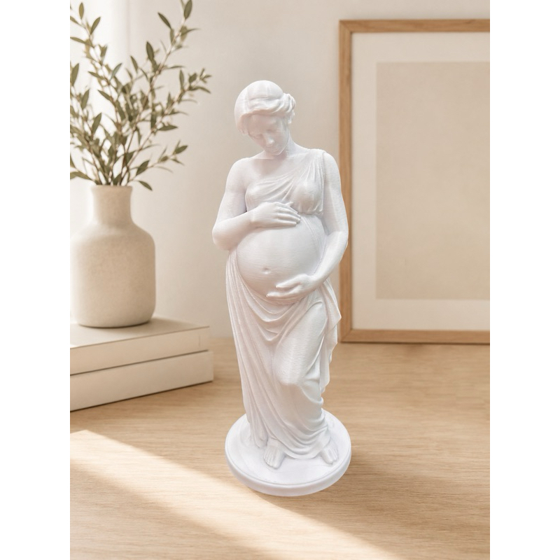 Estátua Mulher Grávida 18 cm | Decoração Mãe Gestante | Consultório Ginecologista Obstetra Doula