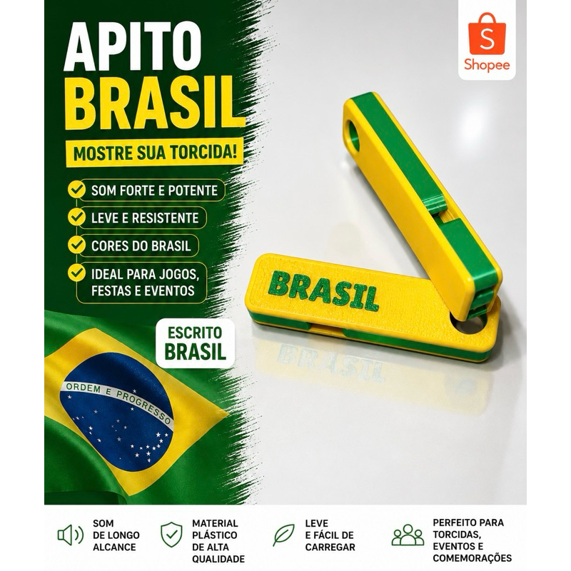 APITO COPA DO MUNDO BRASIL AMARELO VERDE/ VERDE BRANCO -PERFEITO PARA TORCIDA, JOGOS, FESTAS E EVENTOS BUZINA E VUVUZELA