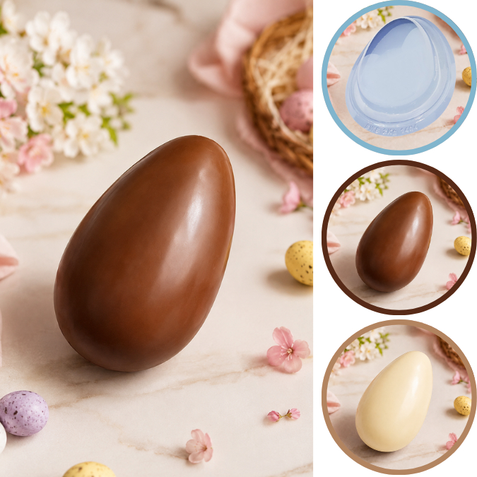 1~10 Forma Simples Ovo Liso 2 kg 1404 em Acetato BWB Para Bombom e Doces de Chocolate e Confeitaria. (CHOCO)